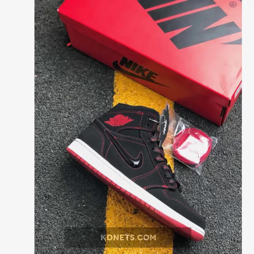Cheap Air Jordan 1 Mid 'Fearless' Black/Gym Red-White