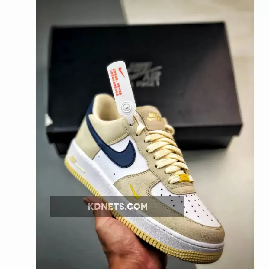 Discount Nike Air Force 1 Low Tan Navy Gold FV6332-100