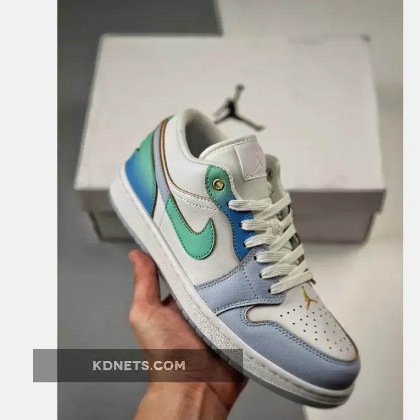 Air Jordan 1 Low White Blue Gold / Af 1 Gold FN8899-131