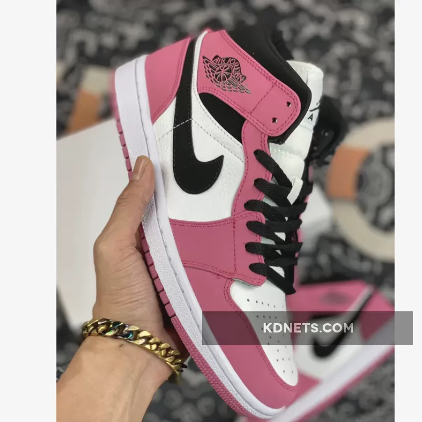 Air Jordan 1 Mid Light Mulberry/Light Bone/White/Black , Pink Mid Jordan 1 DC7267-500