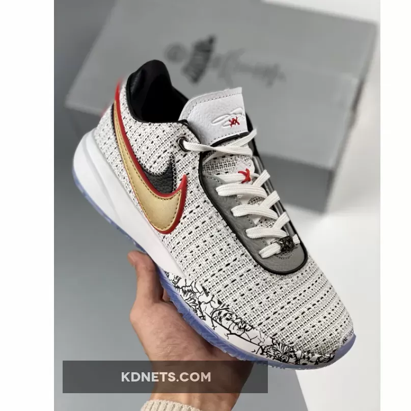 Nike LeBron 20 White Metallic Gold DJ5423-100 lebron 20 gold