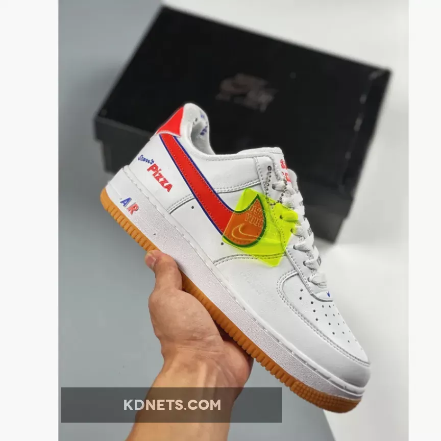 Pizza Air Force 1 / Nike Air Force 1 'Scarr's Pizza' White Blue Red