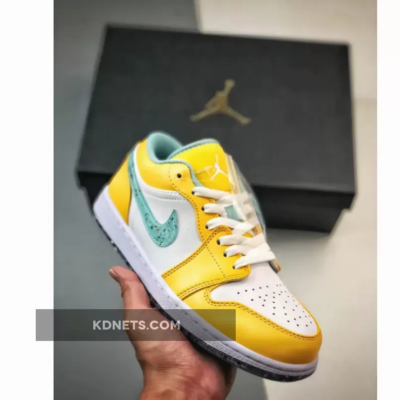 Air Jordan 1 LOW SE Recycled Grind CITRON PULSE / WHITE / ACTION GREEN / GLACIER ICE
