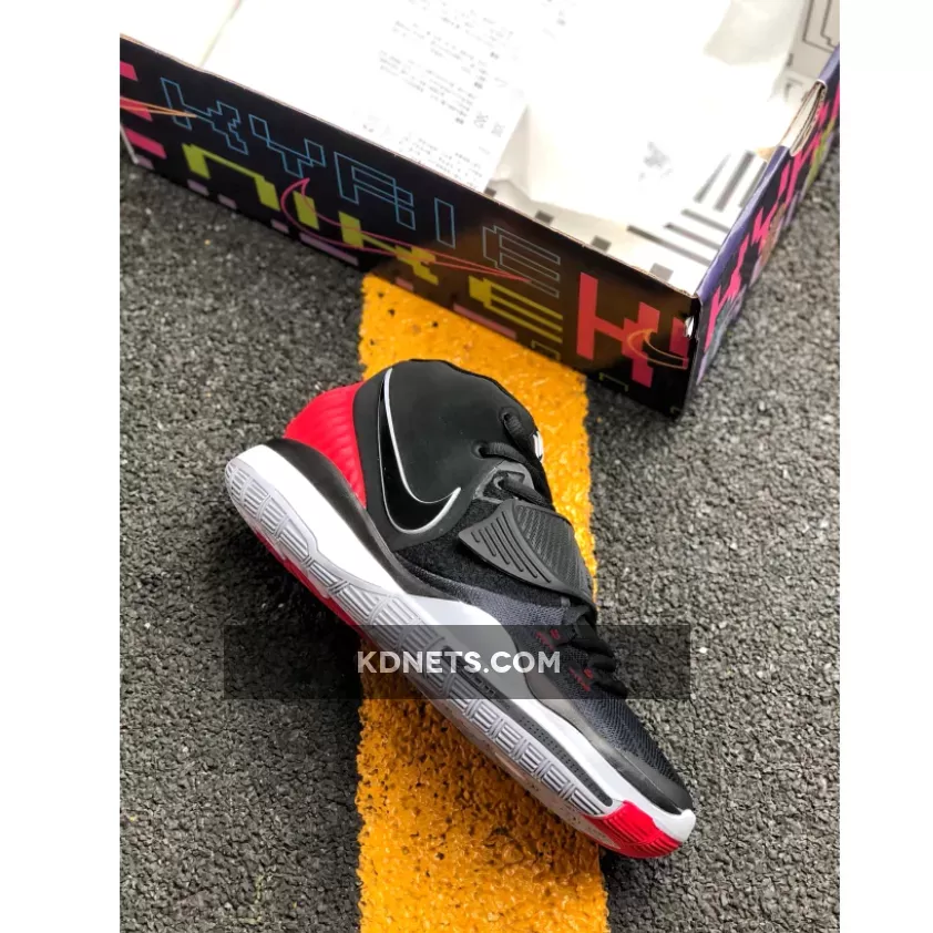 Nike Kyrie 6 'Bred' Black/Cement Grey/University Red-White - kyrie 6 red and black