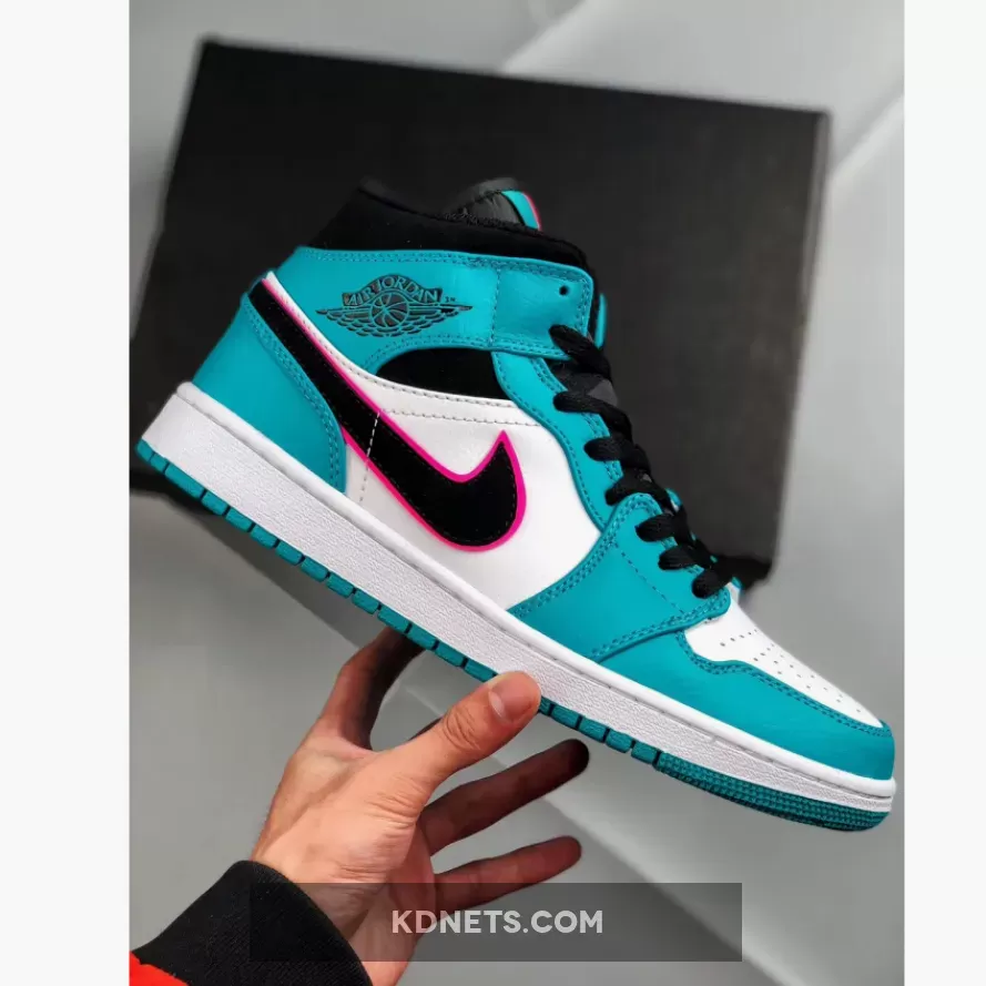Air Jordan 1 Mid South Beach Turbo Green/Black-Hyper Pink-Orange Peel green black and orange jordan 1