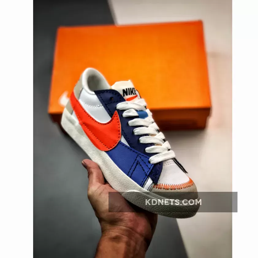Nike Blazer Low Jumbo White/Sail-Dark Sapphire Blue-Safety Orange DV9122-181