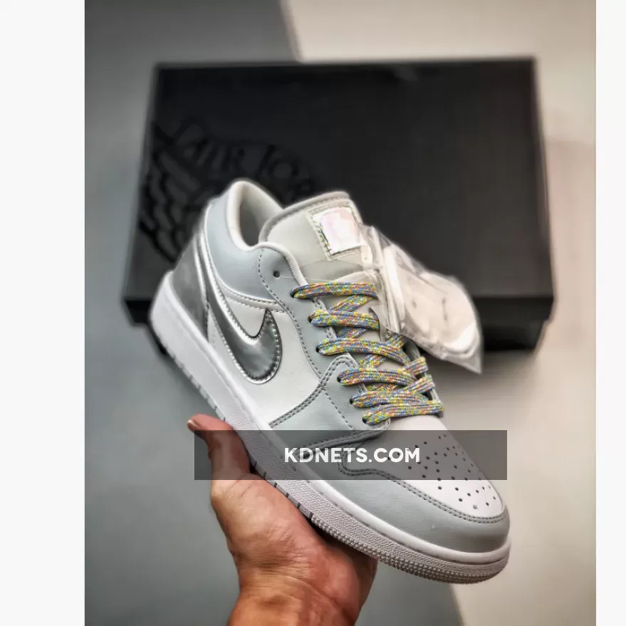 Air Jordan 1 Low SE "Tear-Away" White/Light Grey-Silver