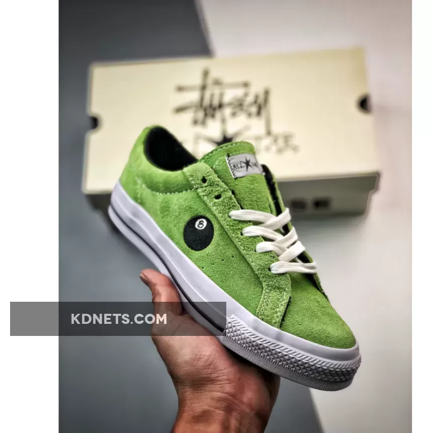 Stussy x Converse One Star Pro '8-Ball' Green Flash/White-Black one star converse brown