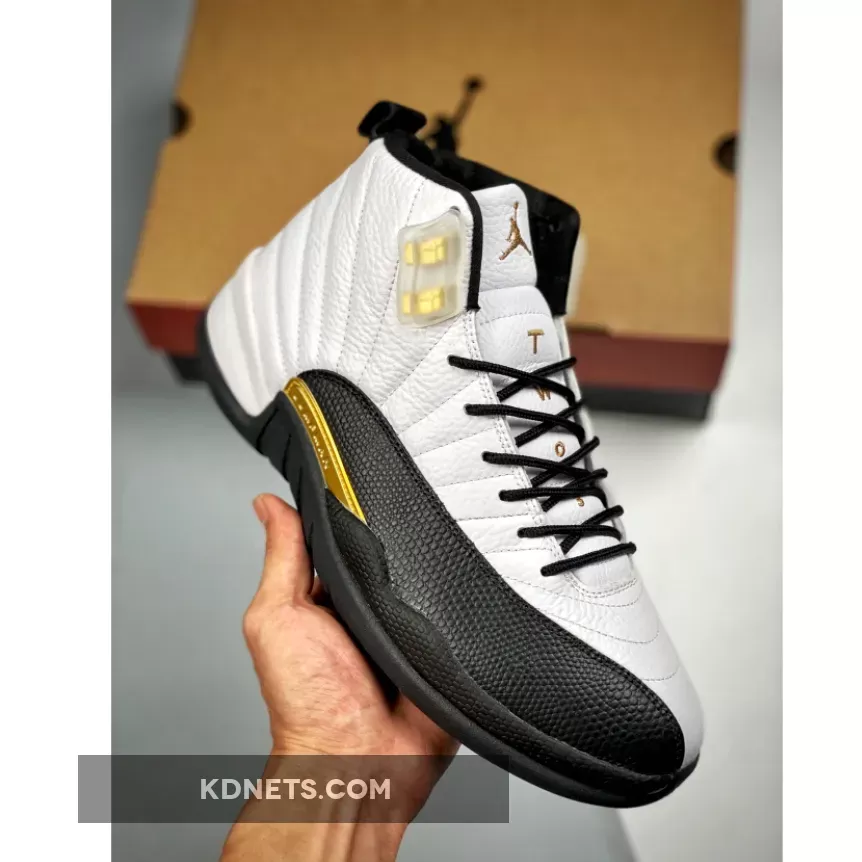 Cheap Air Jordan 12 'Royalty' White/Black-Metallic Gold