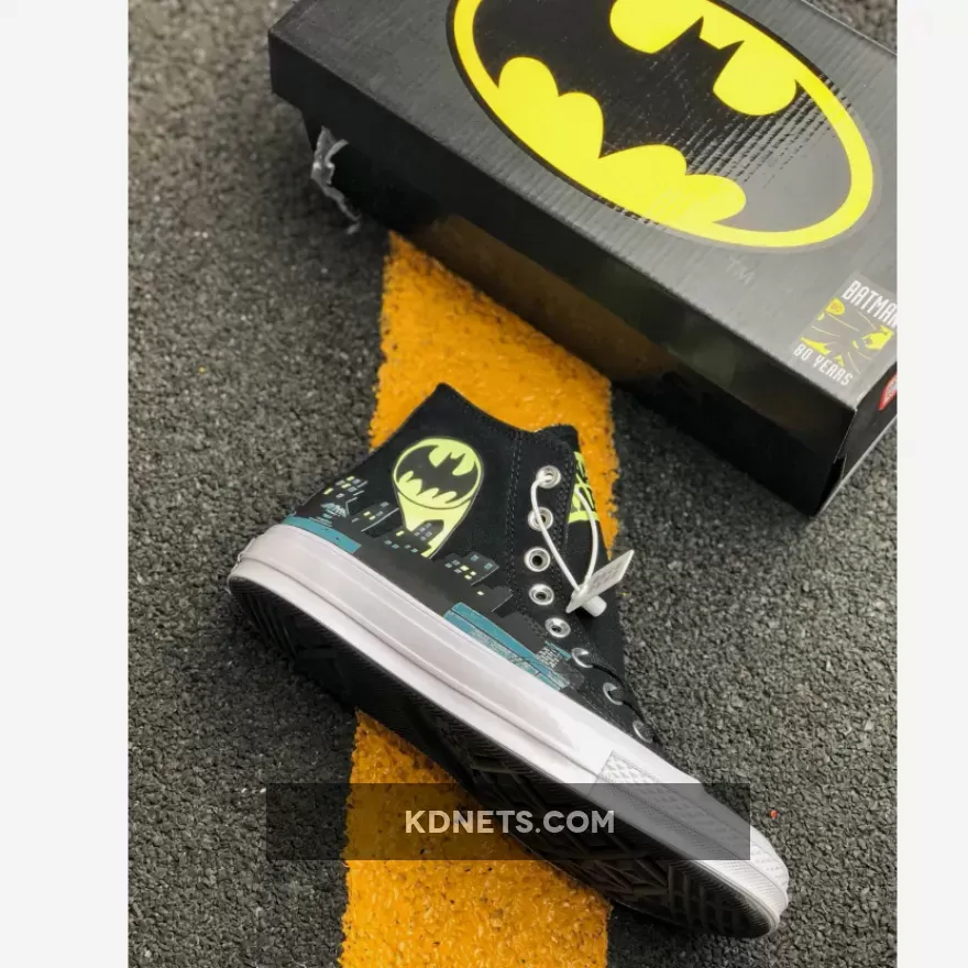 Converse x Batman x Chinatown Market Chuck 70 High Top Black Yellow White - gotham glow