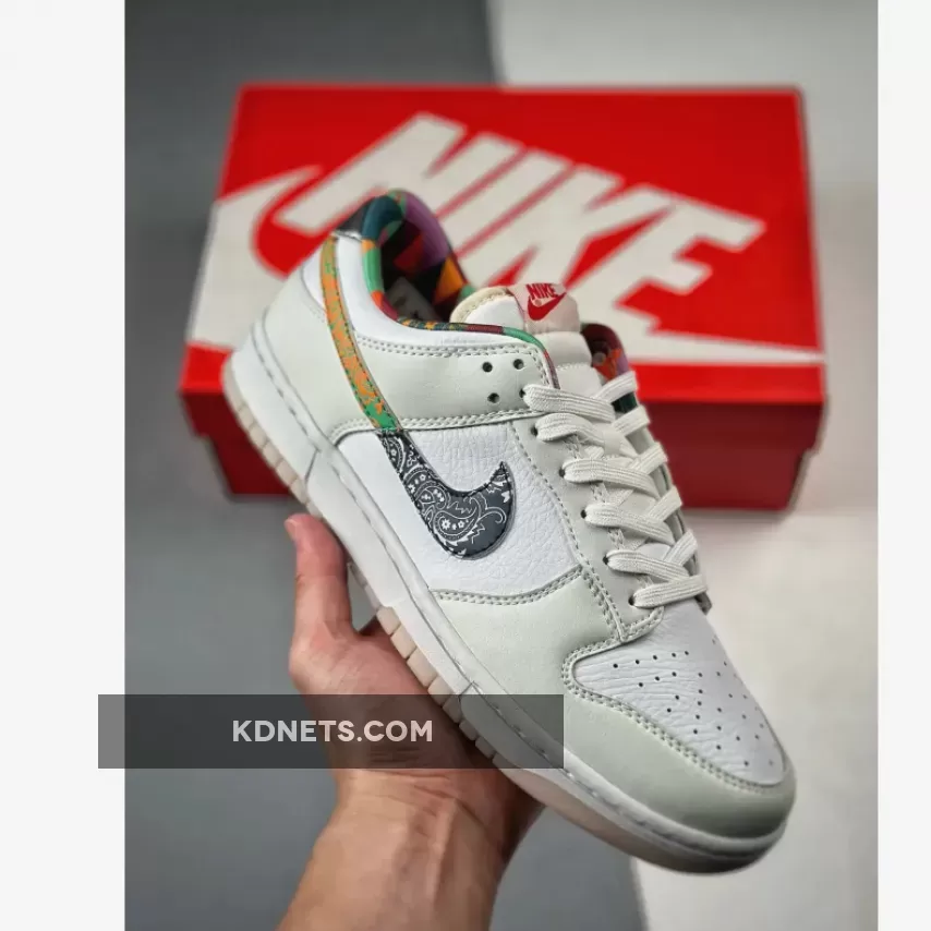 Nike Dunk Low White Multi-Color Paisley FN8913-141 Discount