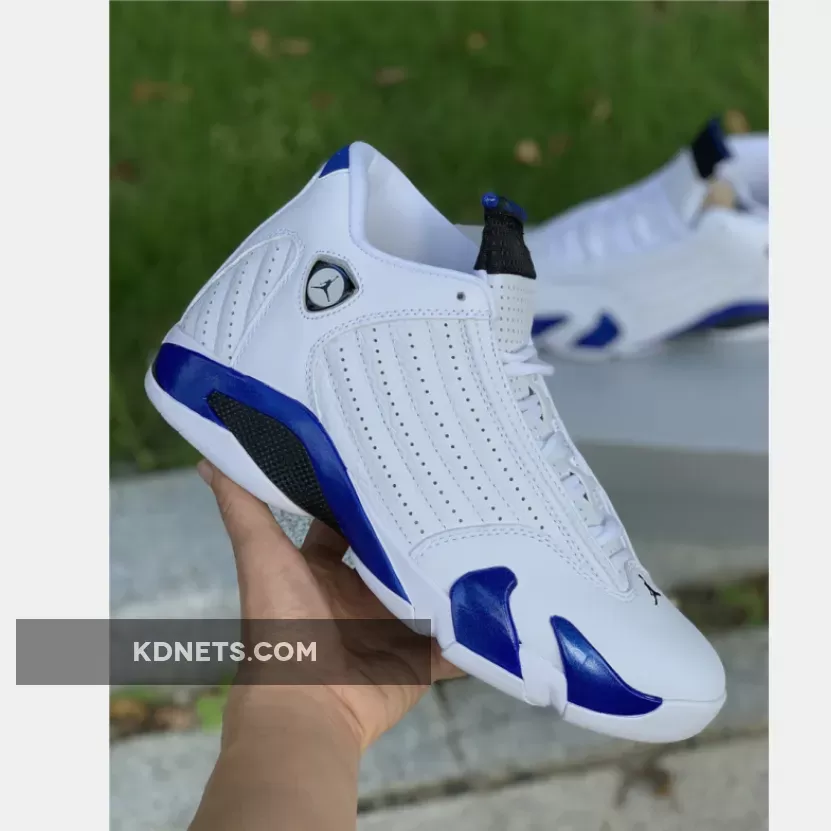 Air Jordan 14 White/Hyper Royal-Black 487471-104 / blue jordan 14