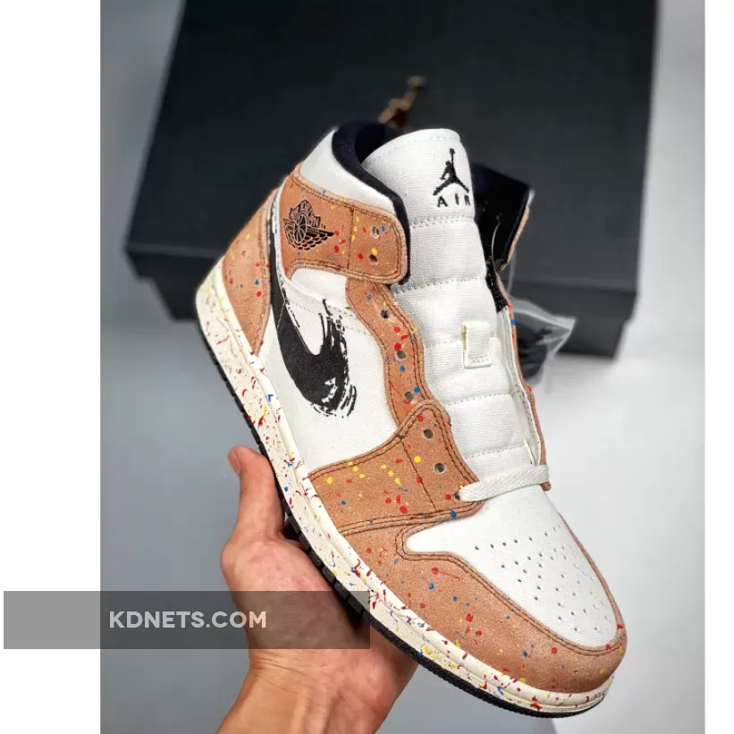 Jordan 1 Mid SE Brushstroke Paint Splatter brushstroke jordans