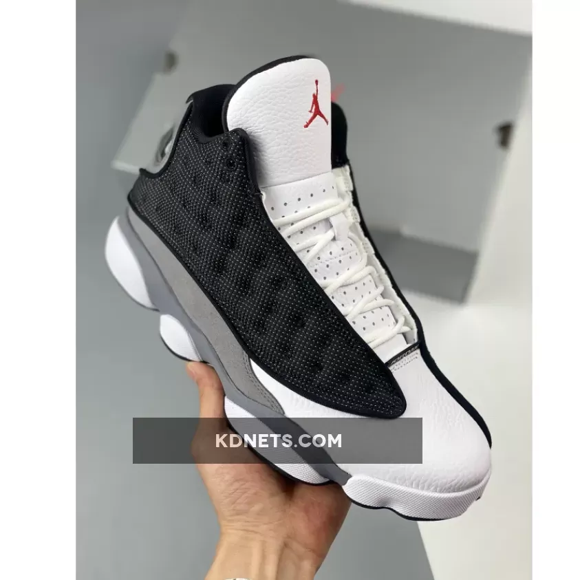 Air Jordan 13 Retro 'Black Flint' Black/University Red-Flint Grey-White - black white 13s