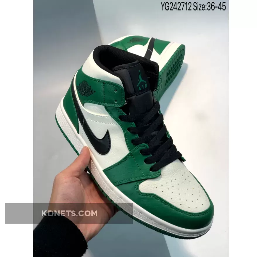 Air Jordan 1 Mid Pine Green/Sail-Black Pine Green Mid