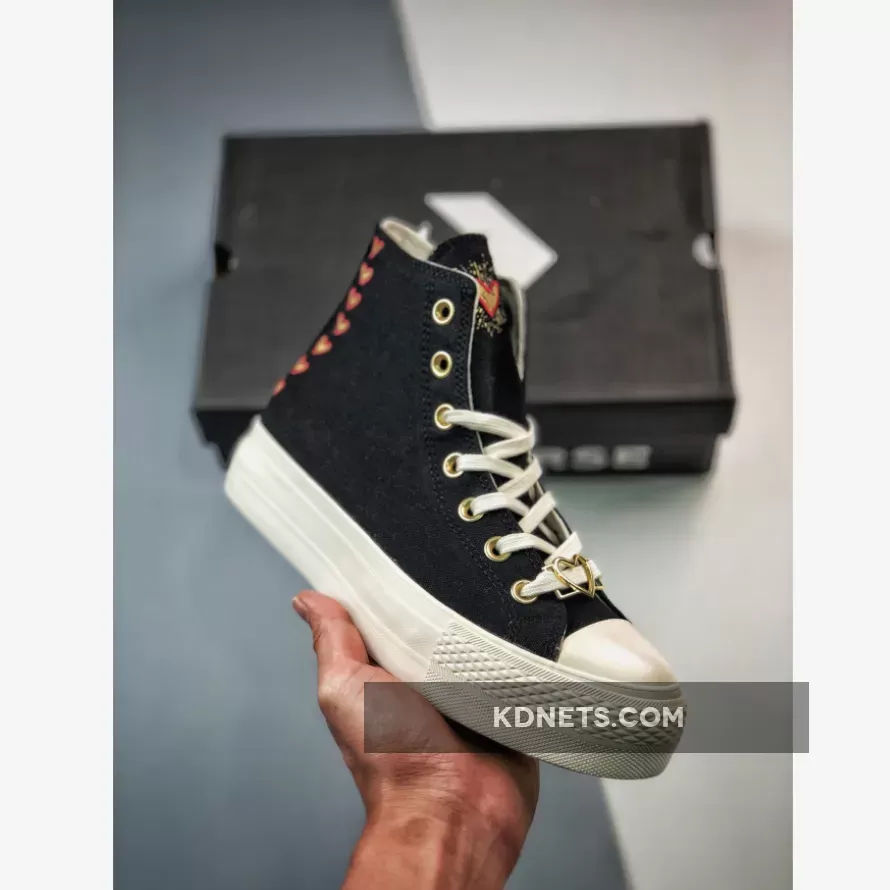 Converse Chuck Taylor Lift Platform High Hearts Black