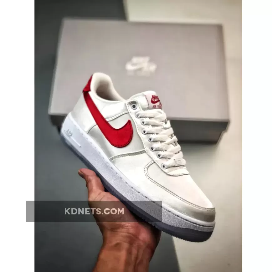Nike Air Force 1 Low Satin 'White/Red' | Red Satin Air Force 1