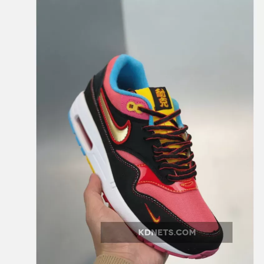 Nike Air Max 1 'CNY' Light Smoke Grey/Black-Laser Blue-University Gold / Nike Air Max 1 Cny