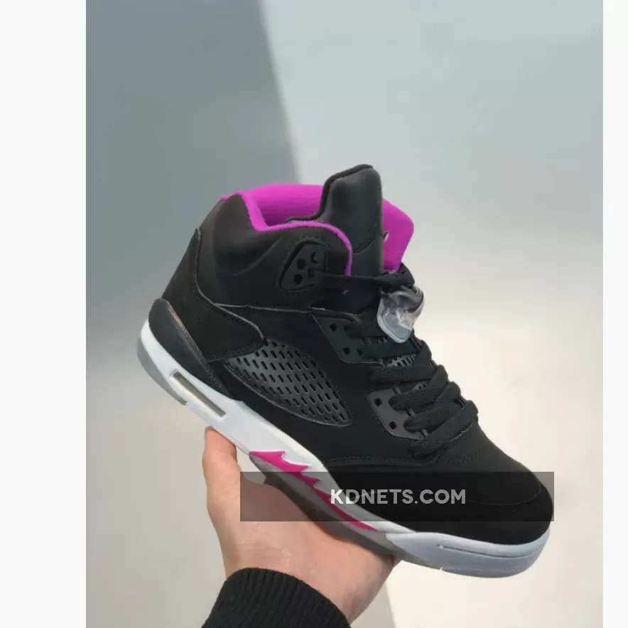 Air Jordan 5 GS Black/Deadly Pink-White / Jordans 5 Pink 440892-029