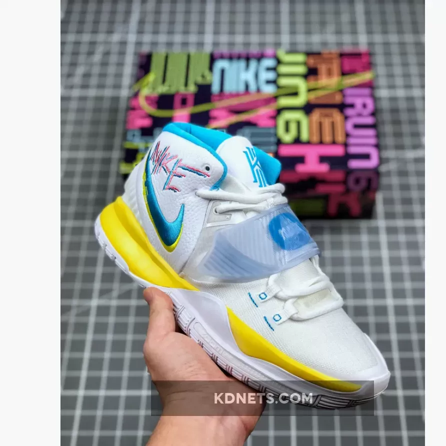 Nike Kyrie 6 'Neon Graffiti' White/Blue Fury-Opti Yellow-Digital Pink #graffiti kyries