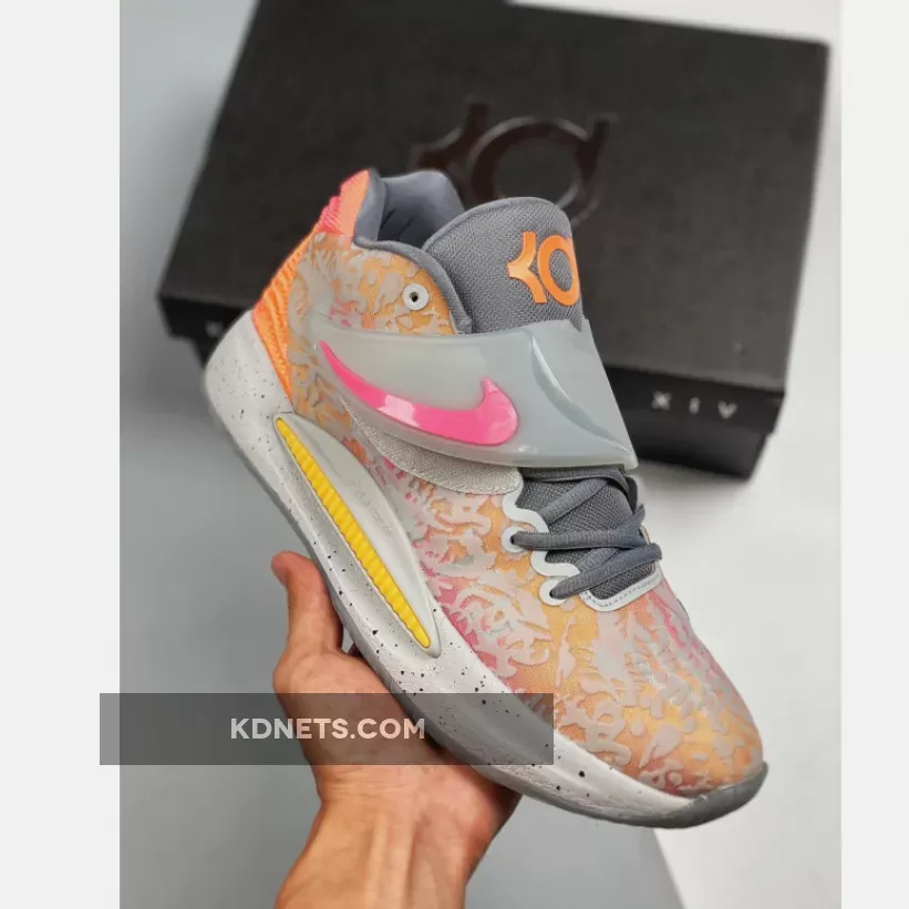 Nike KD 14 Orange Grey White kd14 size 12
