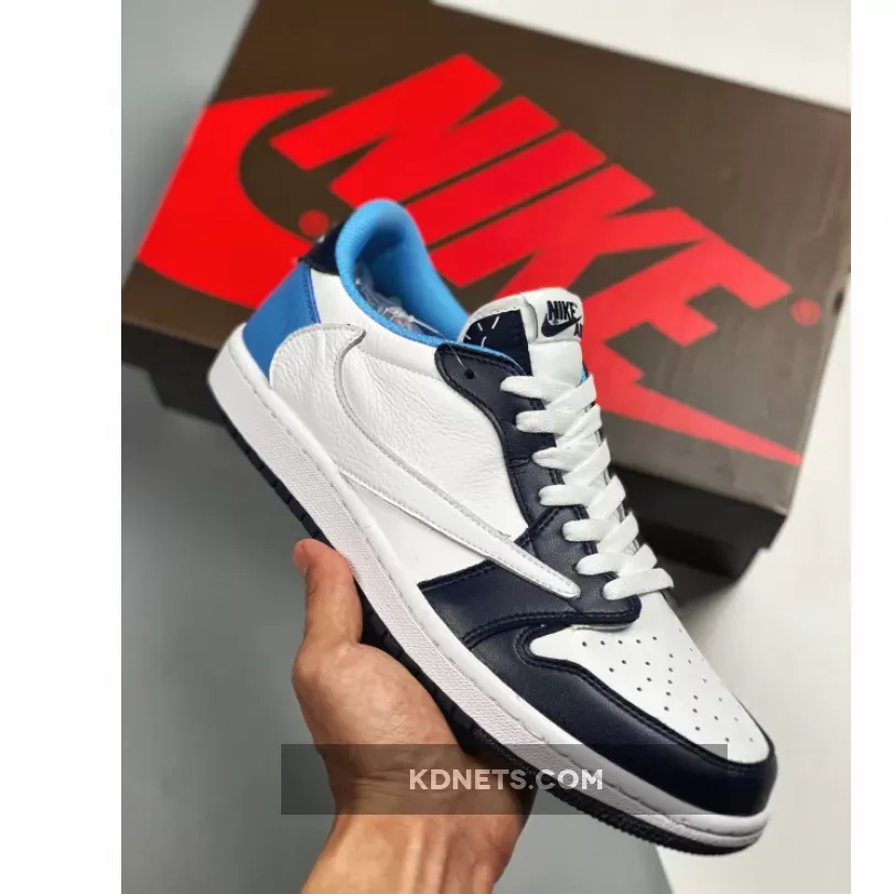 Travis Scott x Air Jordan 1 Low 'UNC' White Navy Blue Travis Scott Unc