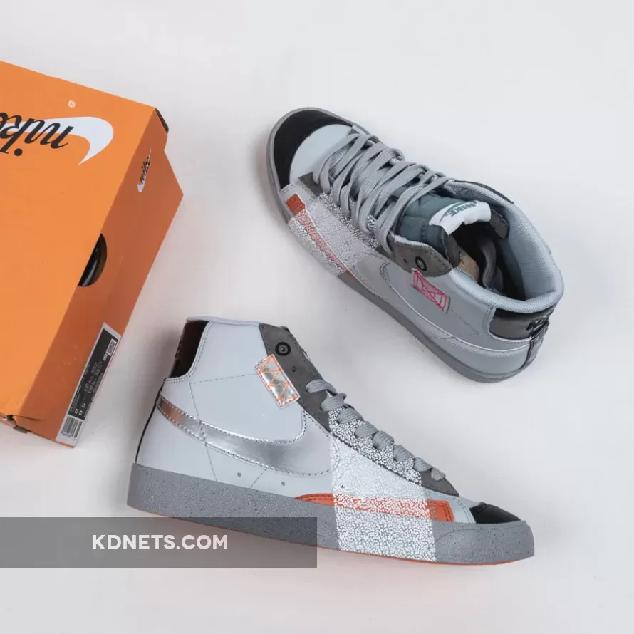 Nike Blazer Mid 77 White Metallic Silver For Womens DC9170-001 - nike blazer mid 77 metallic silver