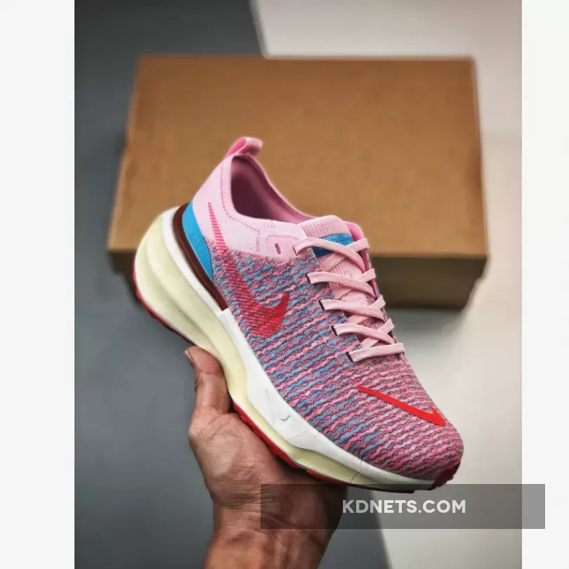 nike invincible run flyknit 3 wmns pink white dr2660-600 nike zoom double stacked