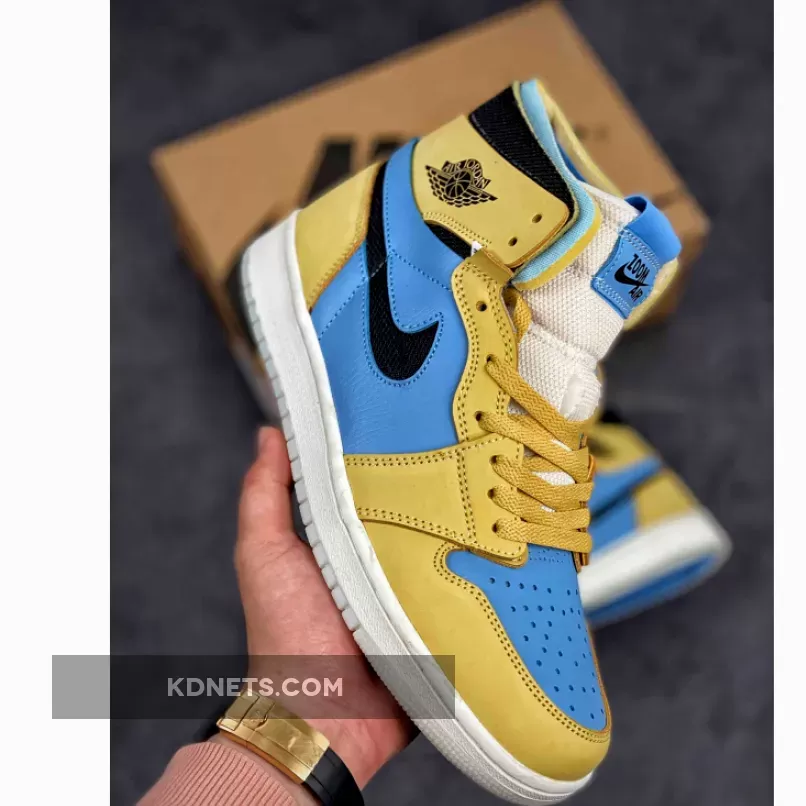 Air Jordan 1 Zoom Comfort Tan Light Blue / light tan jordan 1