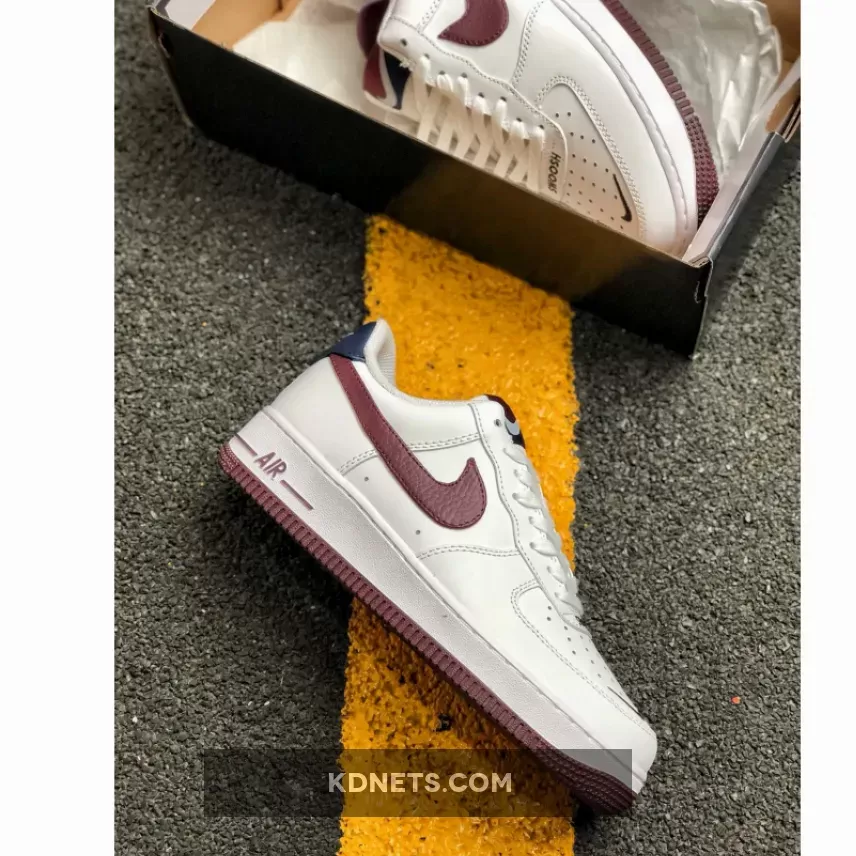 Nike Air Force 1 White Burgundy For Womens / Nike Air Force Burgundy