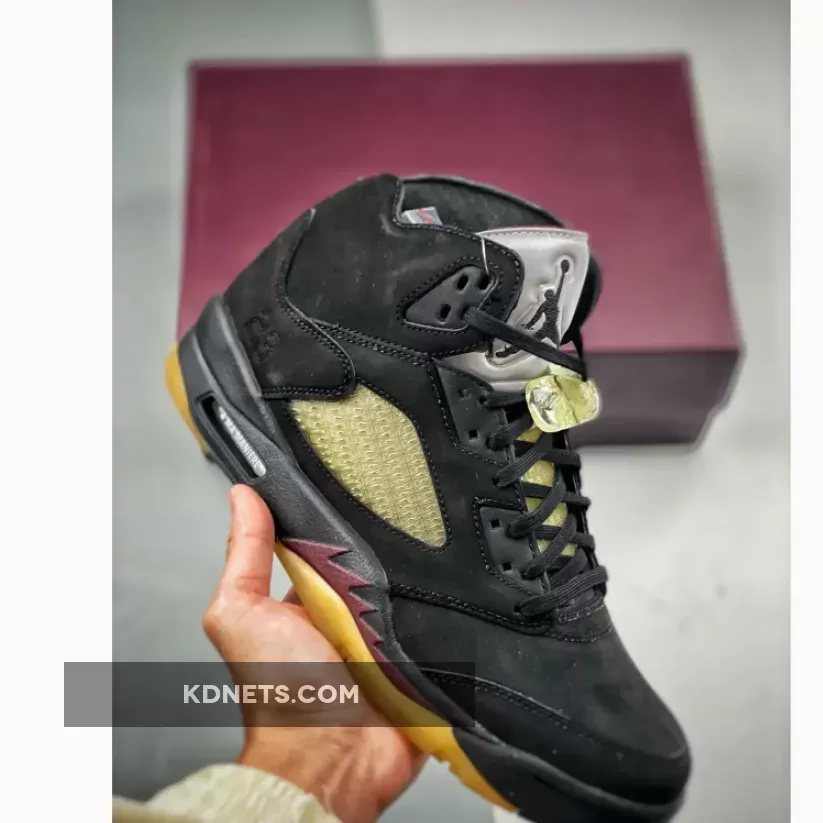 A Ma Maniére X Air Jordan 5 Black/Burgundy Crush-Pale Ivory