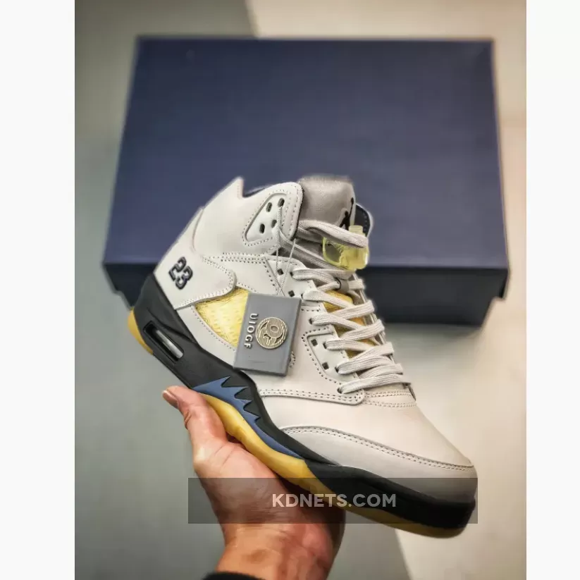 A Ma Maniere x Air Jordan 5 "Dawn" Photon Dust/Black-Diffused Blue-Pale Ivory