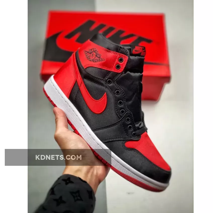 Air Jordan 1 High OG Satin Bred Black Red White