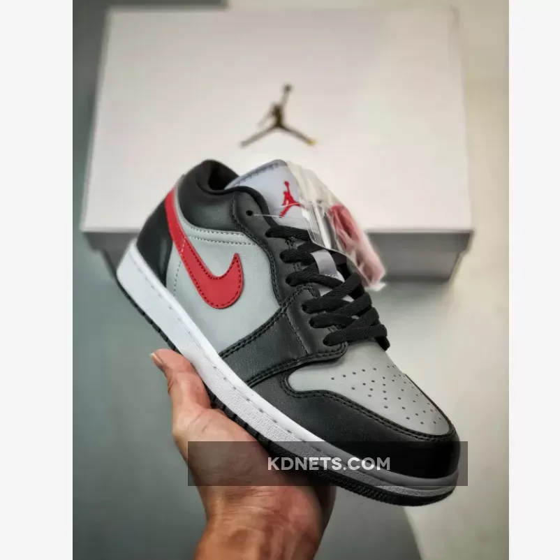 Air Jordan 1 Low Black/Grey/Fire Red