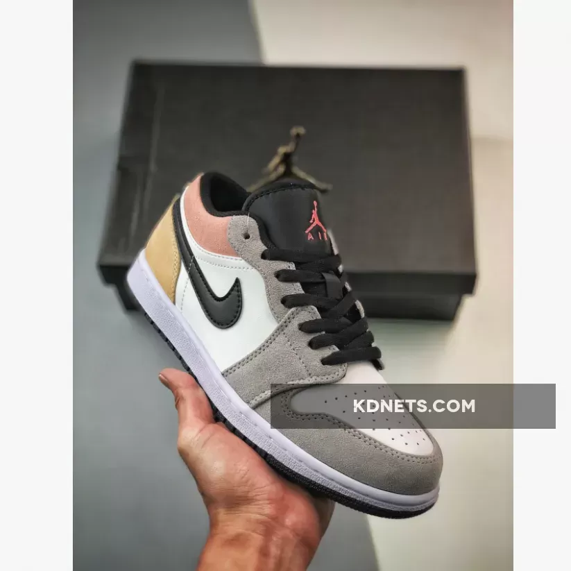 Air Jordan 1 Low Black/Magic Ember-Sundial-White