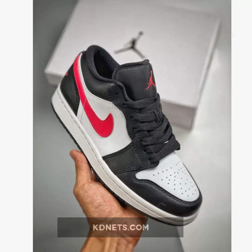 Air Jordan 1 Low Black/Siren Red-White