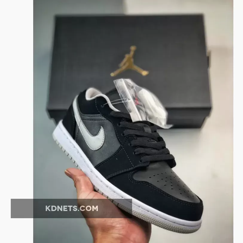 Air Jordan 1 Low Black/University Red-Cement Grey