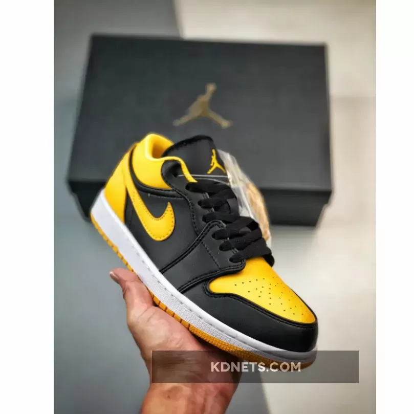Air Jordan 1 Low Black/Yellow Ochre-White