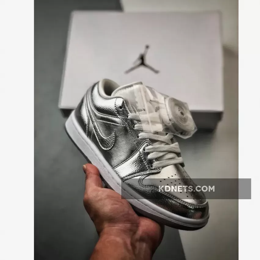 Air Jordan 1 Low Crinkled Silver Foil