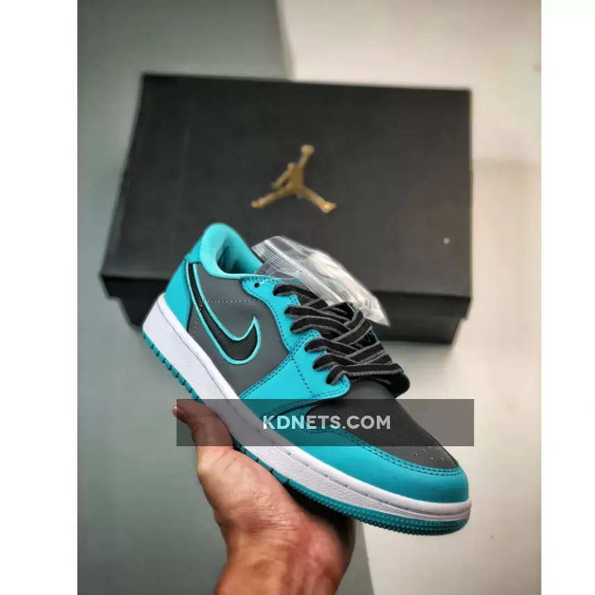 Air Jordan 1 Low Golf "Turquoise" Cool Grey/Gamma Blue/Black