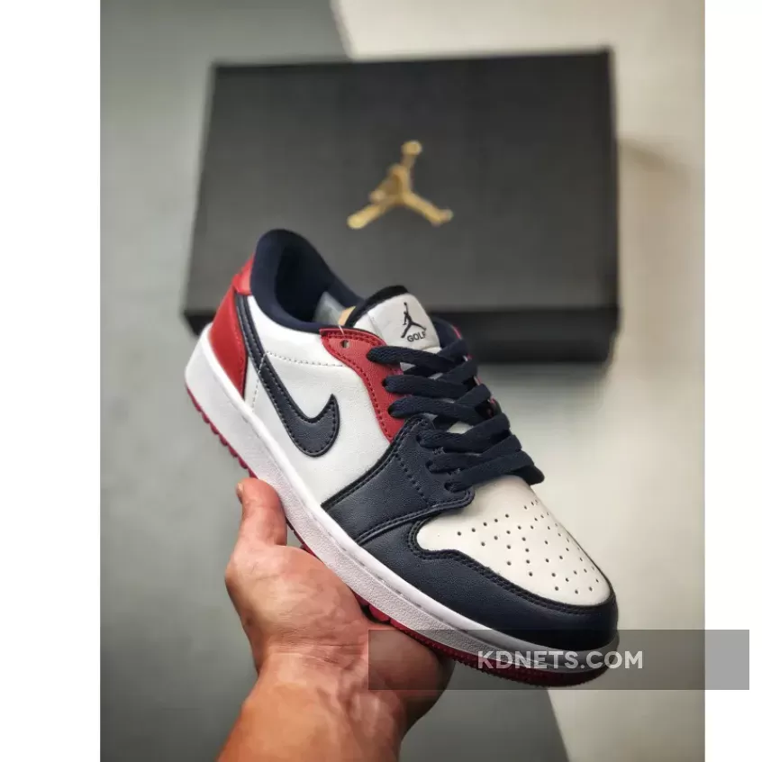 Air Jordan 1 Low Golf "USA" White/Obsidian-Varsity Red