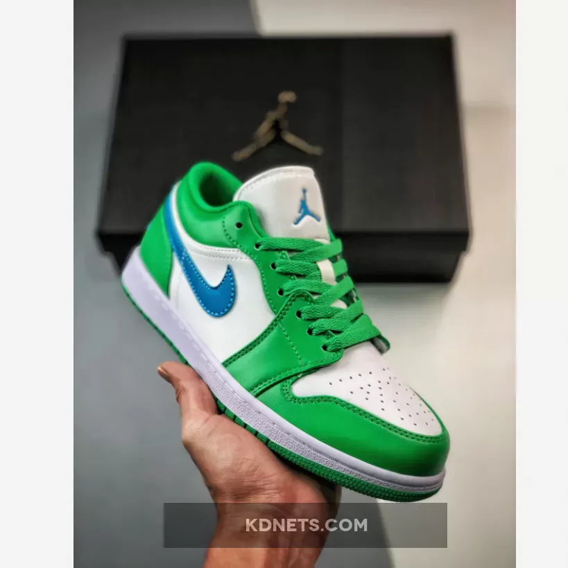 Air Jordan 1 Low Lucky Green/Aquatone/White