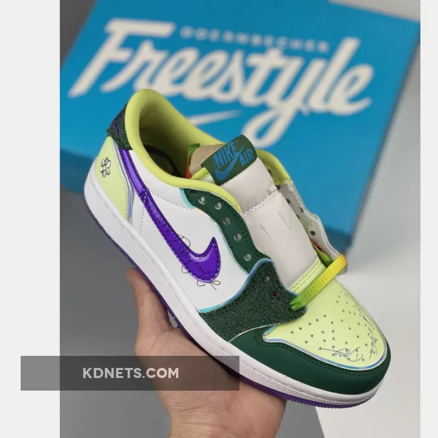 Air Jordan 1 Low OG "Doernbecher" Gorge Green/Purple-White-Volt