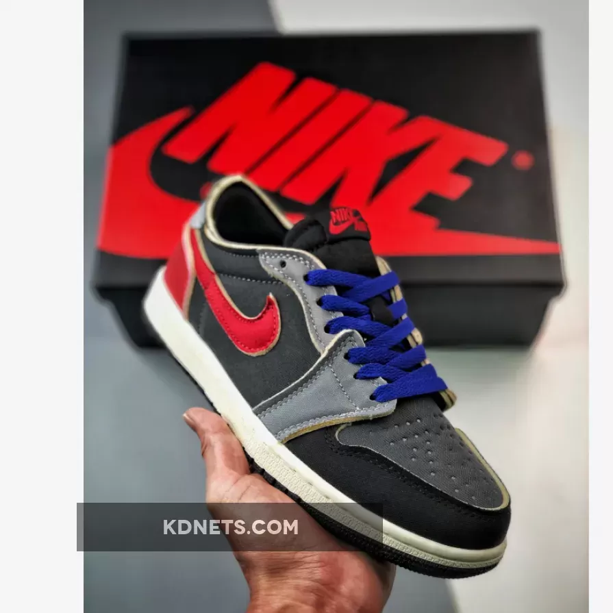 Air Jordan 1 Low OG EX Black/Dark Smoke Grey-Red