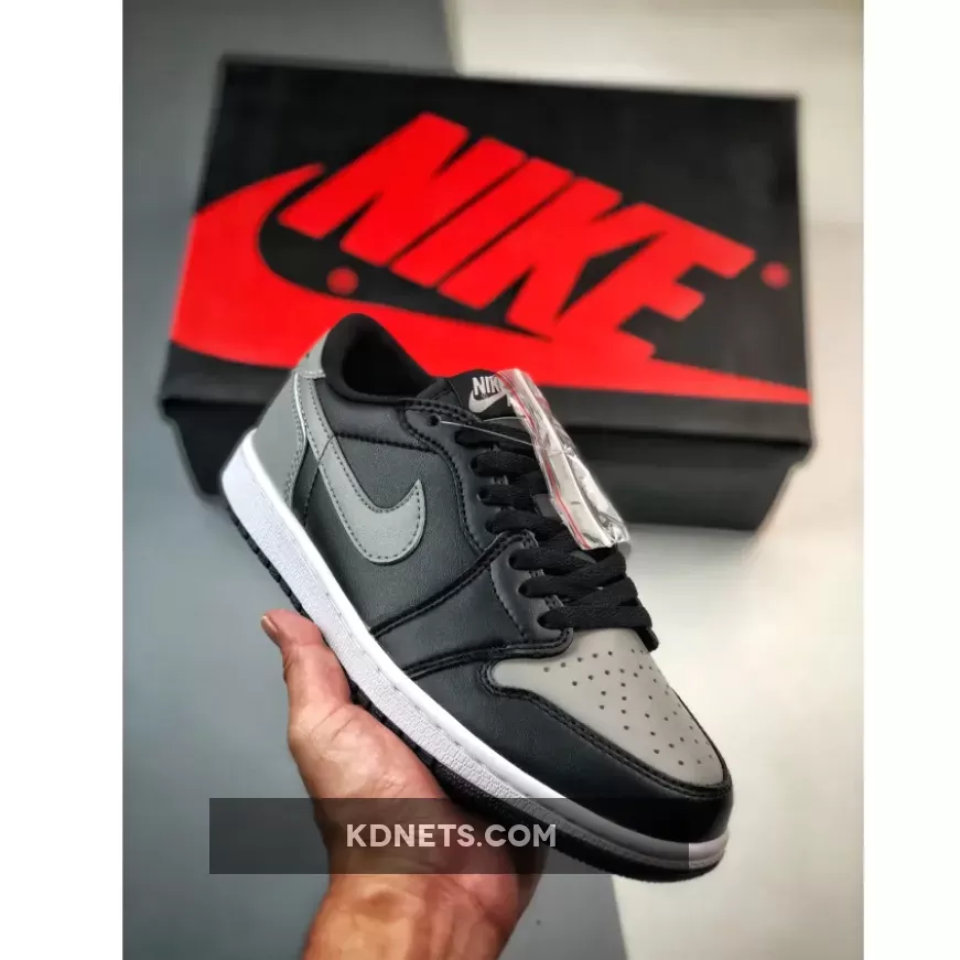 Air Jordan 1 Low OG "Shadow" Black/Medium Grey-Sail