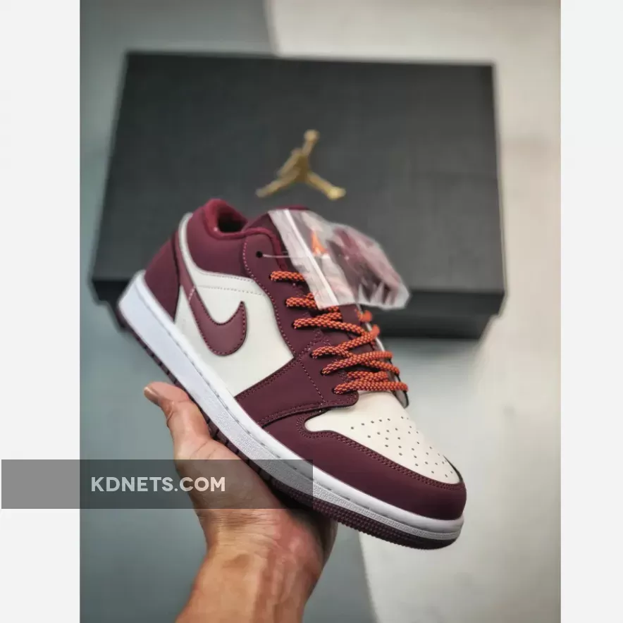Air Jordan 1 Low Phantom/Night Maroon-Total Orange-White