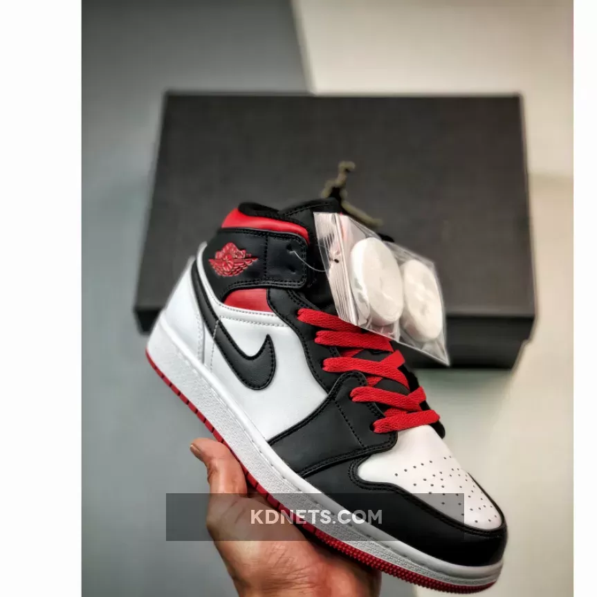 Air Jordan 1 Mid GS Gym Red Black Toe