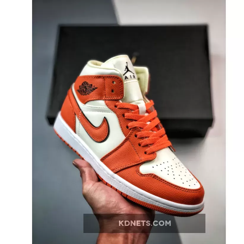 Air Jordan 1 Mid SE Coconut Milk/Sport Spice-Black-Sail