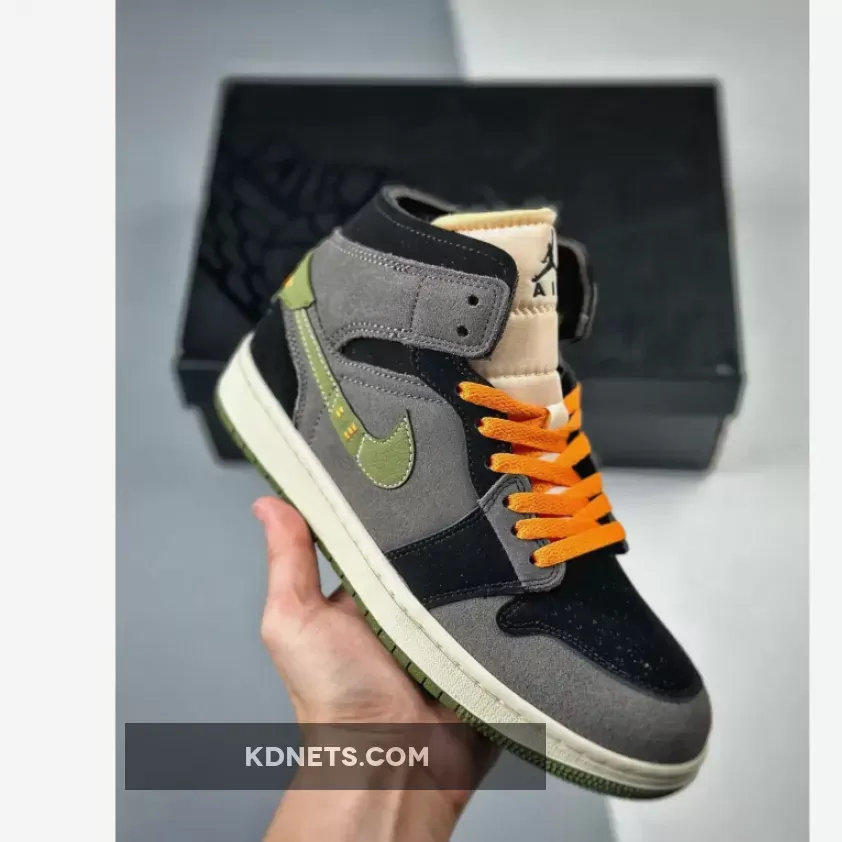 Air Jordan 1 Mid SE Craft "Halloween" Black Light Olive