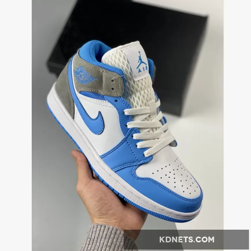 Air Jordan 1 Mid White/University Blue-Grey